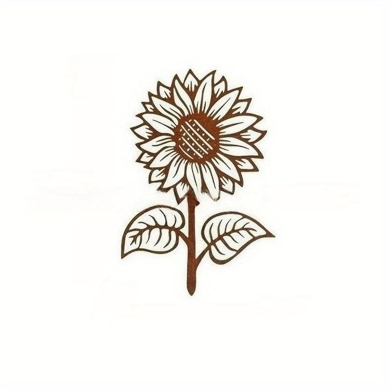 1Pc Charming Sunflower Metal Garden Decorative Ground Plug for Outdoor Yard Patio Garden Festival Home Party Decoration