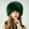 Dames nepbont Ushanka Hoed Dikke Warme Gewatteerde Voering Verstelbare Winter Sneeuwhoed voor Koud Weer