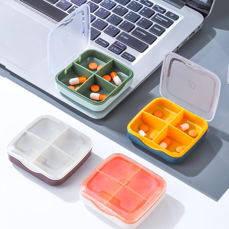 Portable Pill Box: Large Capacity, Sealed, Mini Dispenser with Cutter for Weekly Tablets