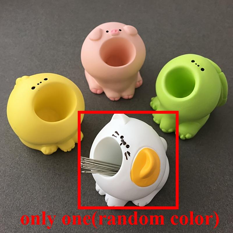 Cute Small Pen Pencil Needle Storage Case Holder Kawaii Resin Animal Paper Clip Toothbrush Mini Organizer Office Desk Decor