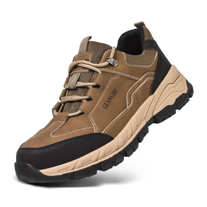 

Защитная рабочая обувь со стальной головкой, противоударная конструкция, удобная обувь, неразрушаемые нескользящие кроссовки, дышащая обувь 43 коричневый