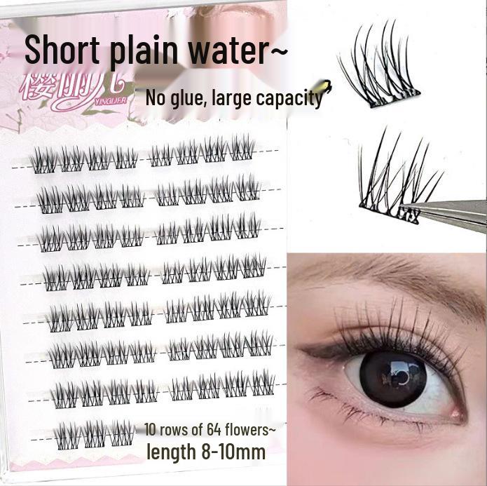 Ying Lier Natural Cluster Fox-Eye Eyelashes - Beginner-Friendly and Glue-Free