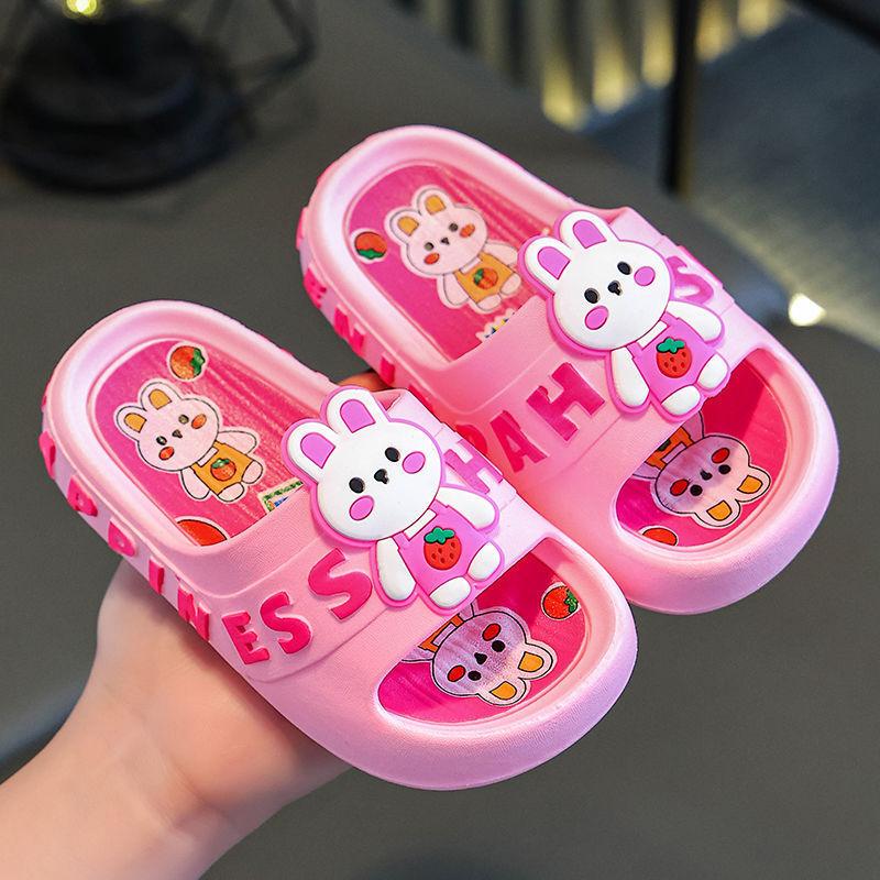 Cartoon Kids Flip Flops For Summer Girls Boys Pvc Non Slip Durable Indoor Footwear