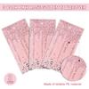 Pajean 3 Pcs Pink and Rose Gold Tablecloths Glitter Diamond Table Cover PE Girl Party Glitter Table Cloths Sequin Printed Plastic Tablecloths for
