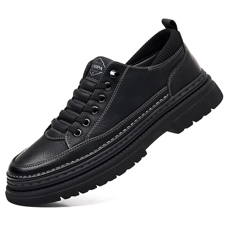Men Casual Shoes Genuine Leather Business Office Oxford Shoes Outdoor Antiskid Wear-Resistant Running Sneakers Shoes