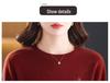 Hengyuanxiang 2025 Women's 100% Pure Wool Round Neck Sweater - Versatile Knit Top for Outerwear or Innerwear