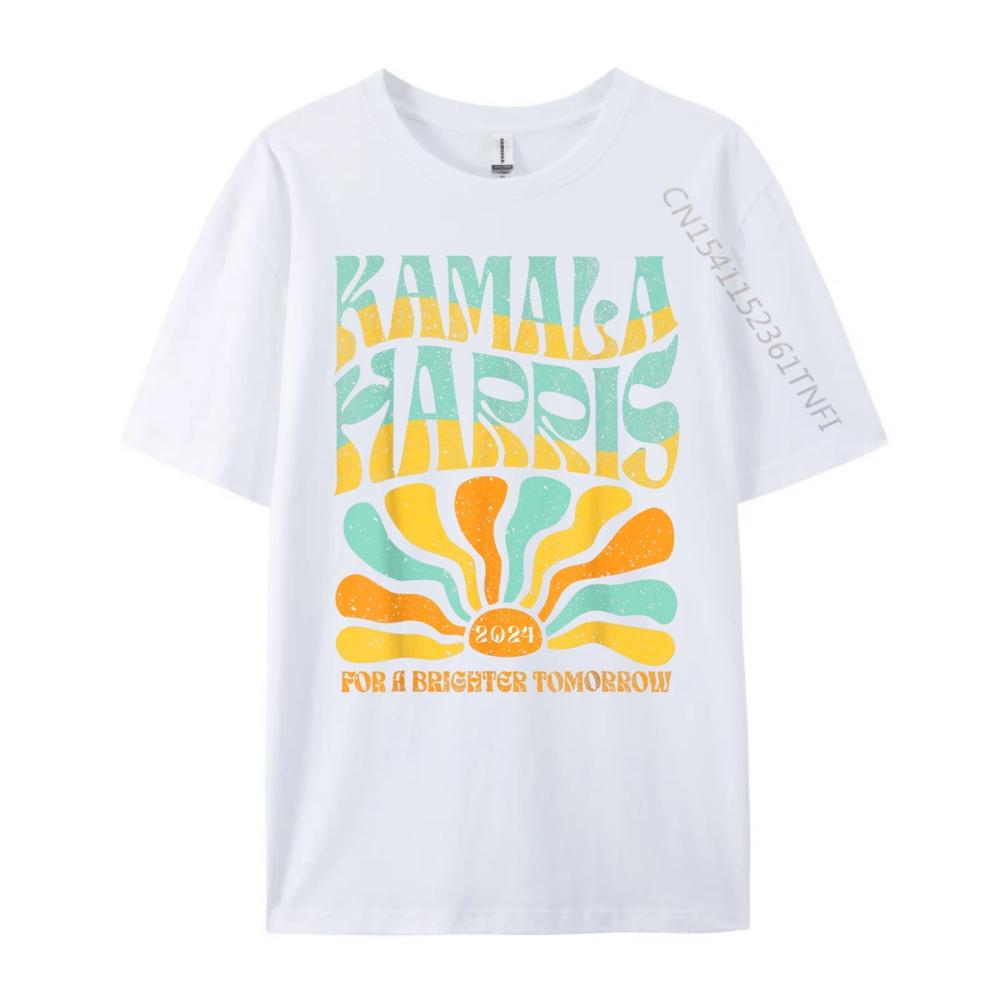 Kamala Harris For A Brighter Tomorrow Boho Aesthetic Hiphop Streetwear Meme Tshirt Large Size Tee Shirt