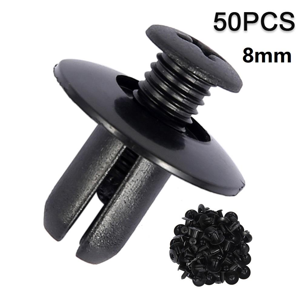 50pcs Auto Fastener Clip 6mm 8mm 9mm Car Retainer Kit Plastic Fastener Screw Rivet Door Trim Panel Clips Car Accessories