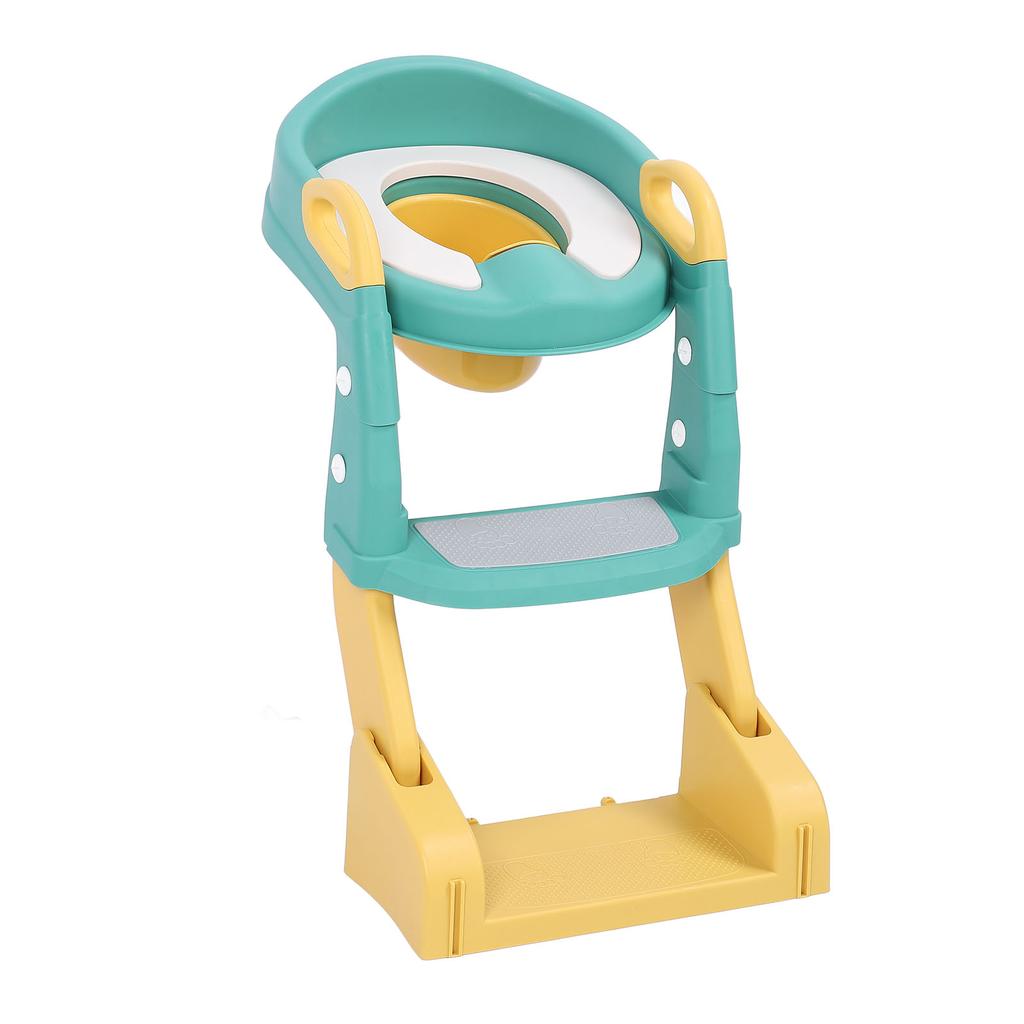 3 In 1 Folding Potty Training Seat with Step Stool PU Anti Slip Ladder Potty Training Toilet for