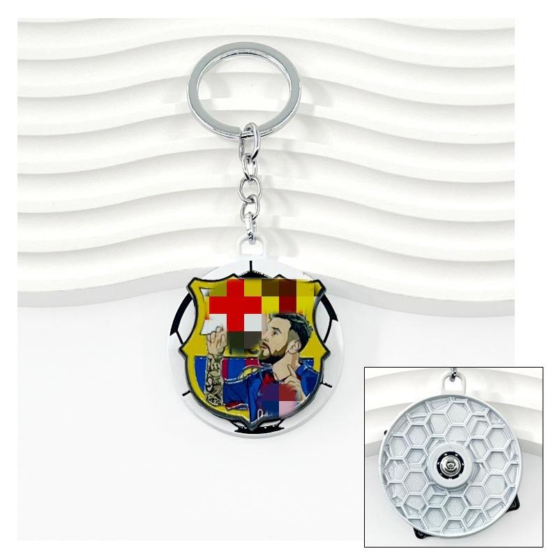 Chelsea AC Milan Barcelona Messi Real Madrid Ronaldo Football Keychain Turning Fan Pendant Blind Box Gift