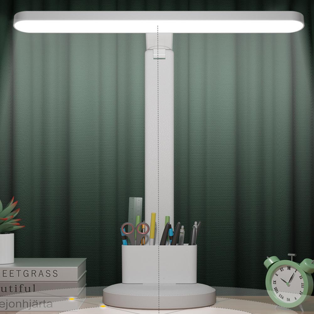 Modern Night Bed Lamp Touch Control LED Desk Lamp 3 Color Modes with Pen Holder for Dorm Study Office Bedroom