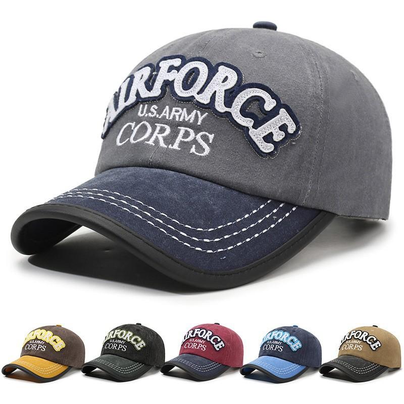 New European and American washed denim baseball cap embroidered letters old style cap outdoor casual retro sun hat