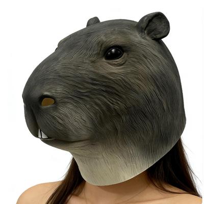 Süße Capybara Maske Cosplay Tier Hydrochoerus Hydrochaeris Latex Helm Karneval Halloween Kostümparty Kostüme Requisiten
