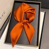 Autumn new versatile 71 imitation silk solid color silk scarf versatile plain color Korean neck scarf tied bag silk scarf