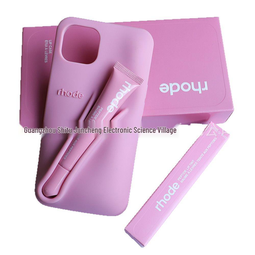 RHODE Lippenstift Lipgloss Handyhülle Set für iPhone 14/15/16 Pro Max