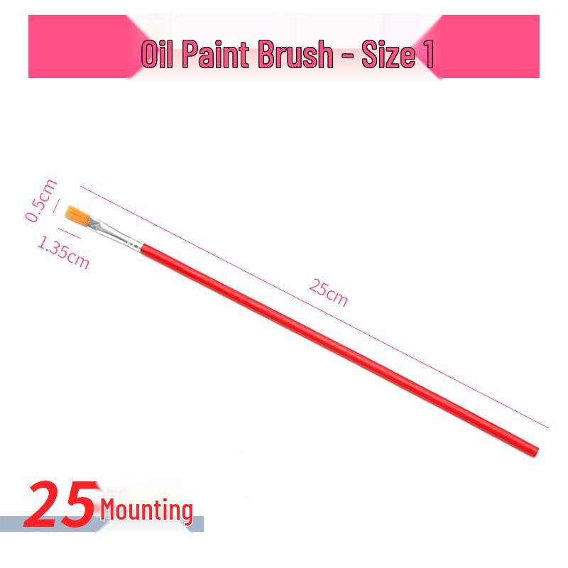 Nylon Flat Paintbrush Set for Oil, Gouache, Watercolor & Calligraphy