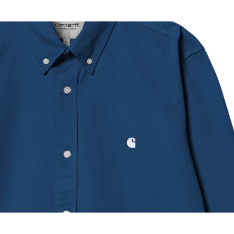 Carhartt WIP Madison Shirt Garment-Dyed Series Men Shirts Navy-Blue I023339-22T-XX