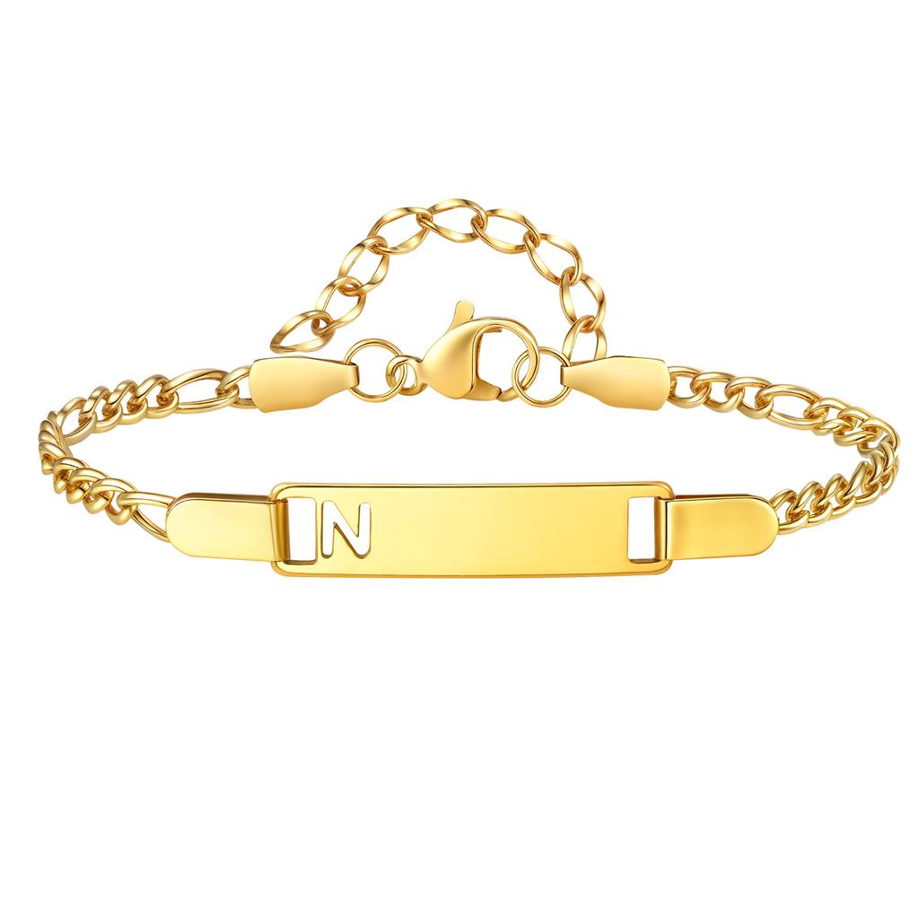Free Engraving Name Hollow Initial A-Z Letter Bracelet for Women, Stainless Steel Bracelet, Personalized Fashion Jewelry Gift