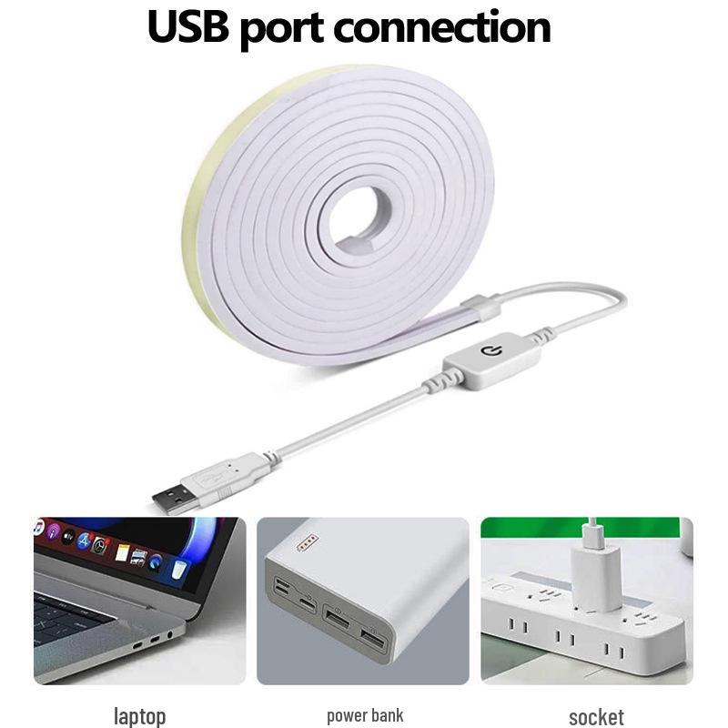 USB Silicone Neon Touch Dimmable Light Strip for Mirror or Ambient Lighting