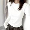 Women's Slim Fit Long Sleeve Plain Cotton T-Shirt - Round Neck, Versatile, Ideal for Spring and Autumn