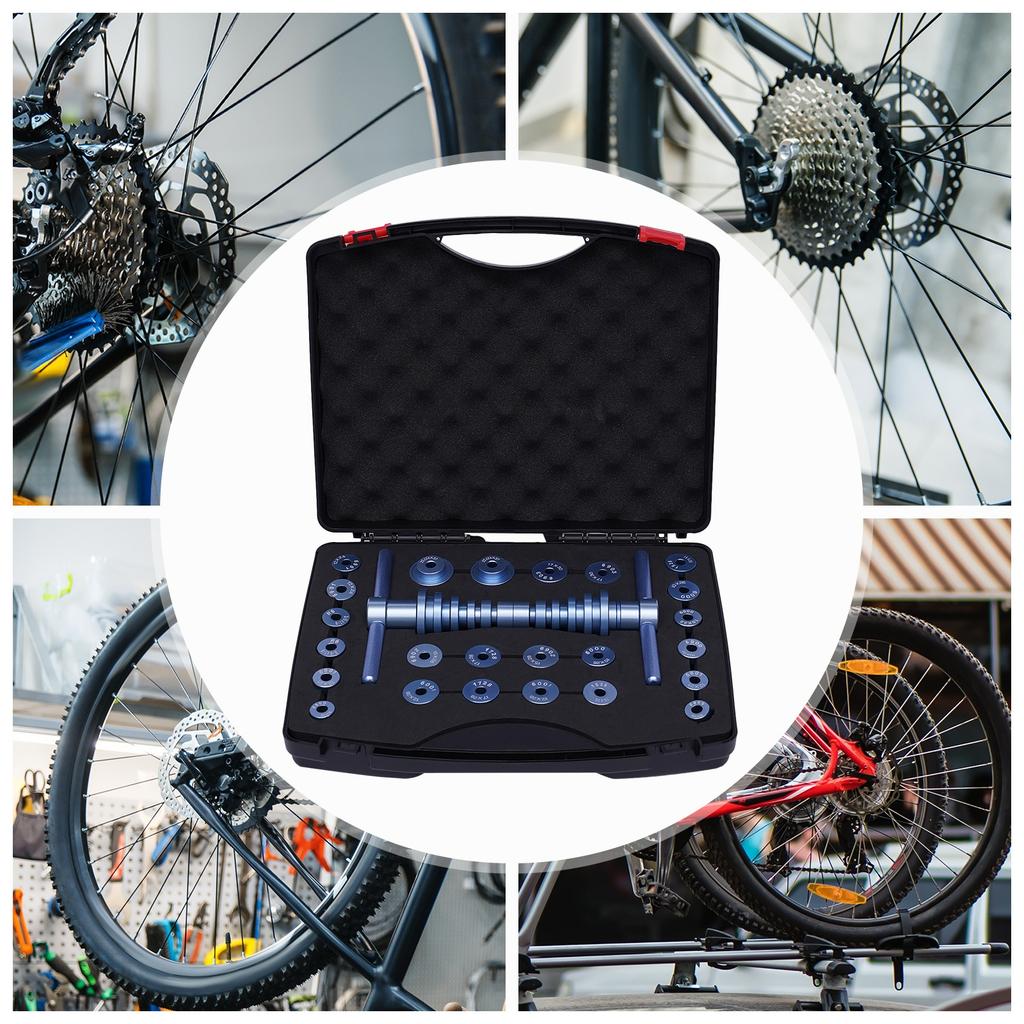 Professional Bike Maintenance Tool Kit, 25PCS Bottom Bracket Bearing Press Set, Workshop Toolset for Enthusiasts & Mechanics