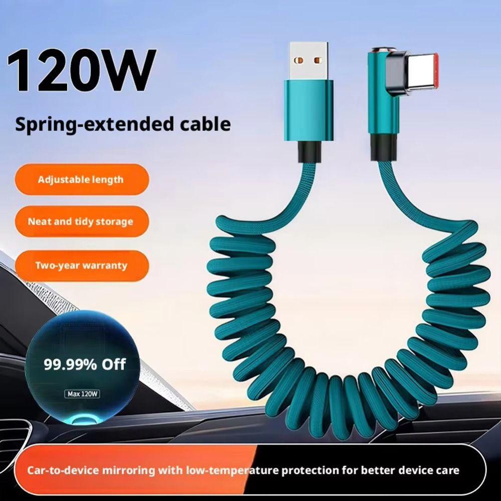 Spiral Design USB Charger Cable Retractable Retractable Charging Cord  For Xiaomi