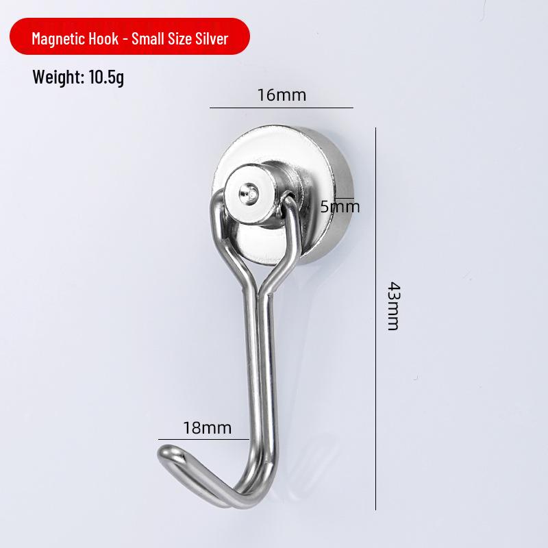 Rotating No-Drill Metal Magnetic Bathroom Door Hook