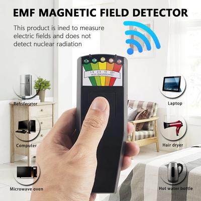 Elektromagnetisches Feld EMF Messgerät Geisterjagd Detektor Tragbarer EMF Magnetfeld Detektor 5 LED Messgerät
