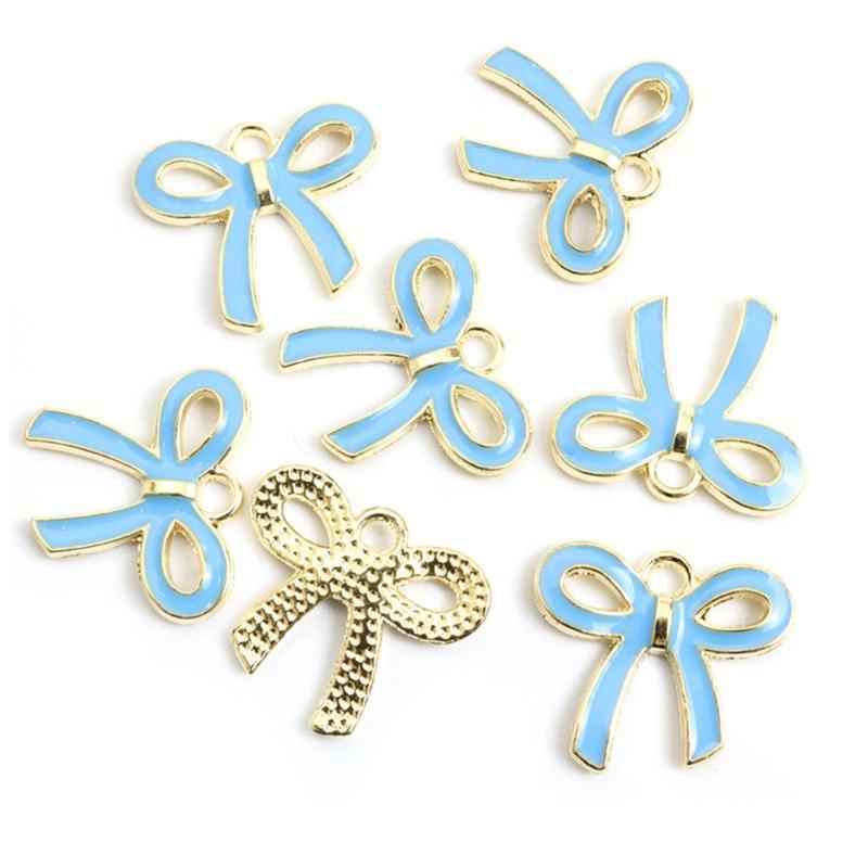 100Pcs Butterfly Knot Hairpiece Accessories Bowknot Pendant for Bracelet Necklace Clothing Embellishment for Daily Use