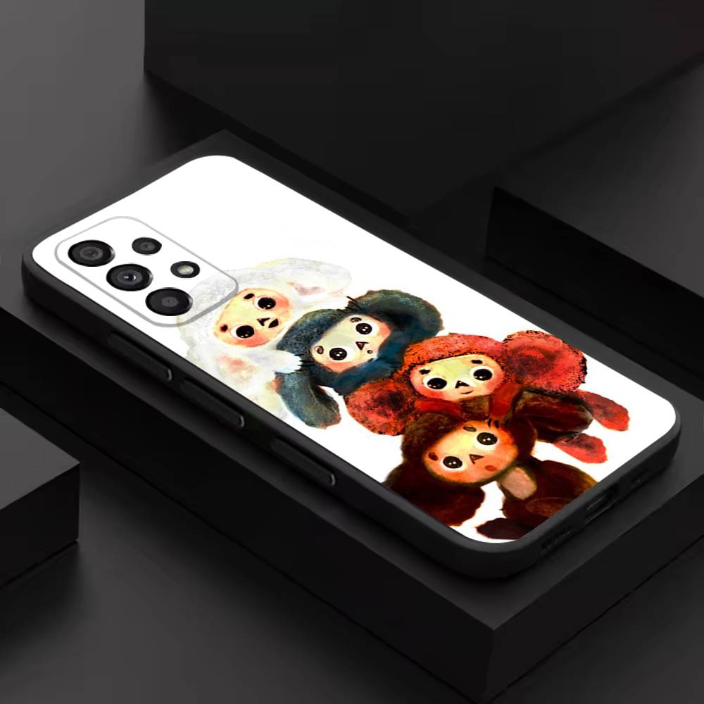 Cartoon C-Cheburashka-es For Samsung S 26,25,24,23,22,30,21,10,9,Ultra,Plus,Lite,FE,4,5G Phone Case Black Soft Case