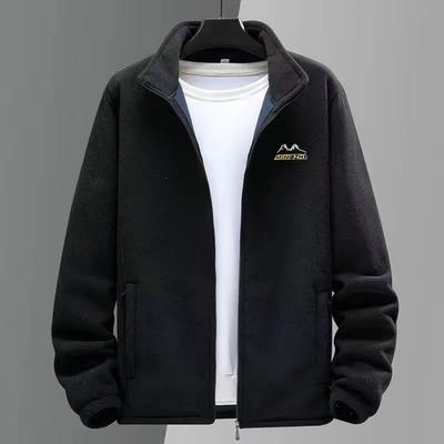 Autumn Sweater Men's Plus Velvet Thickened Double-sided Polar Fleece Jacket Windproof and Warm Fleece Men