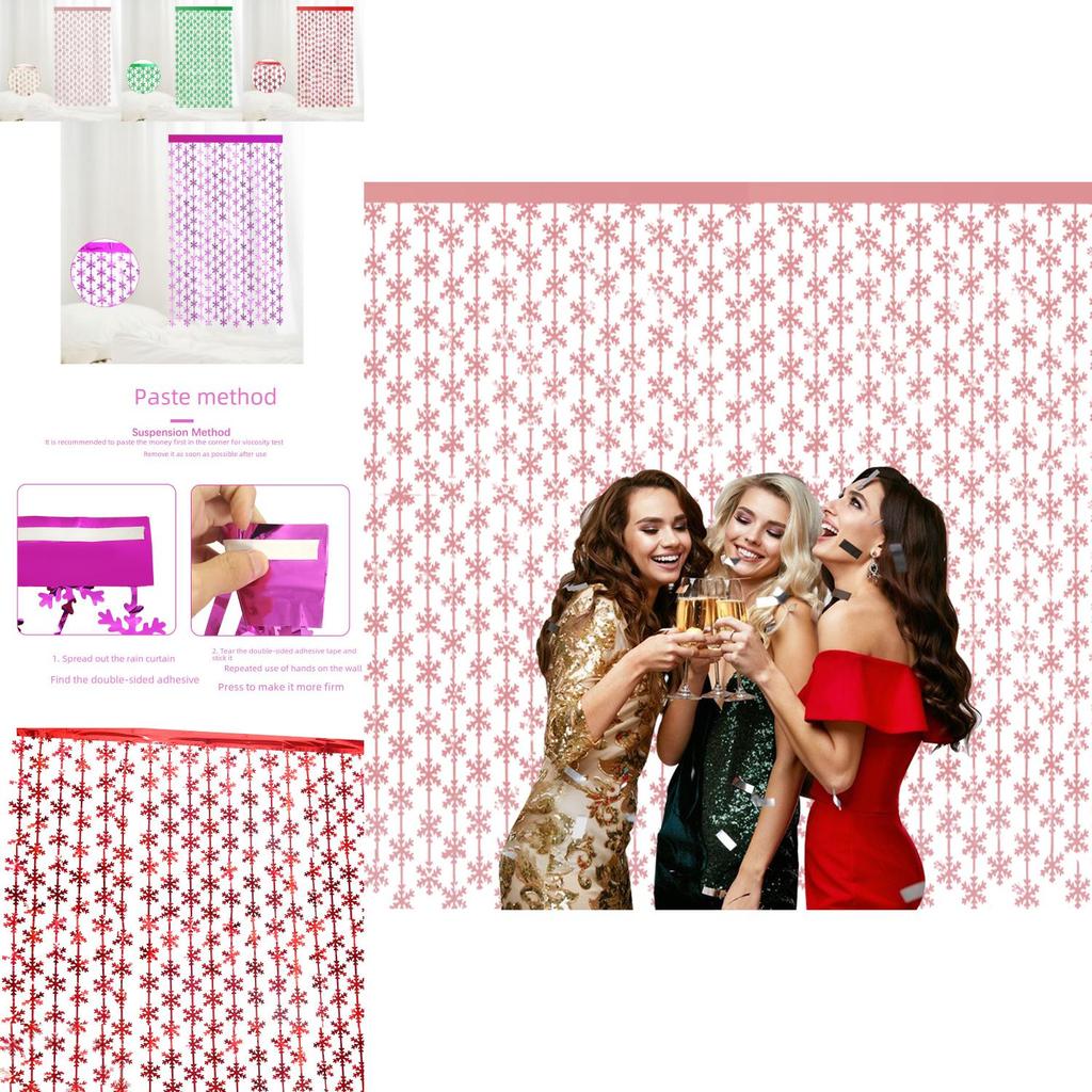 Elegant 2 Meter Snowflake Rain Curtain In Vibrant Colors For Holiday Decor