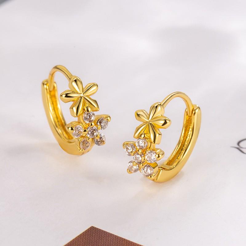 Korean Style Geometric Circle Earrings: Elegant, Versatile Ear Jewelry for Women and Students