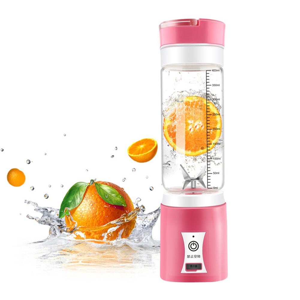 

400ML USB Charging Multifunctional Electric Glass Juicer Mini Mixer Blender Vegetables Fruit Reamers Bottle Pink #1