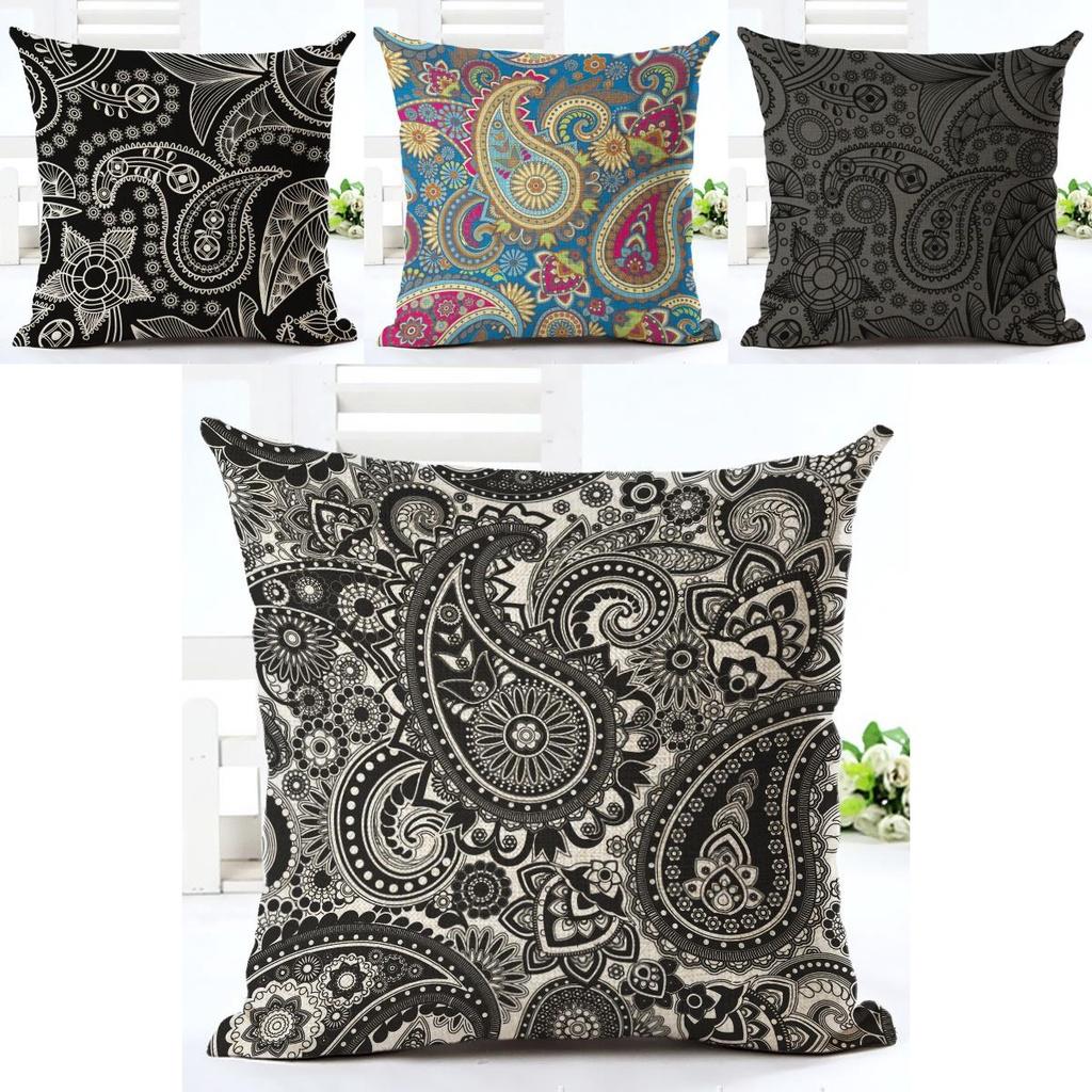 Sophisticated Paisley Printed Ethnic Cushion Covers For A Chic Bohemian Sofa Look