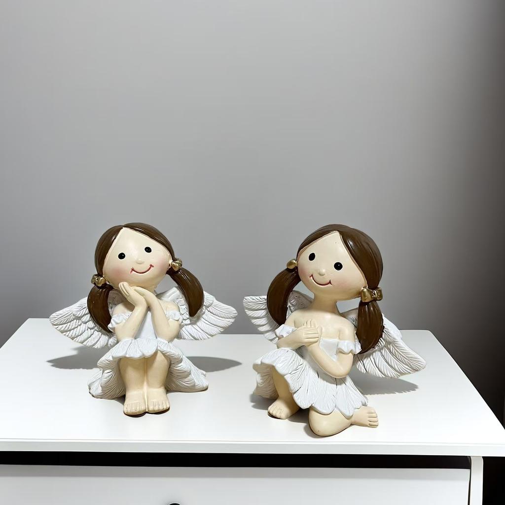 Angel girl statue ornament, suitable for home desktop decoration, suitable for gifts for sisters and friends