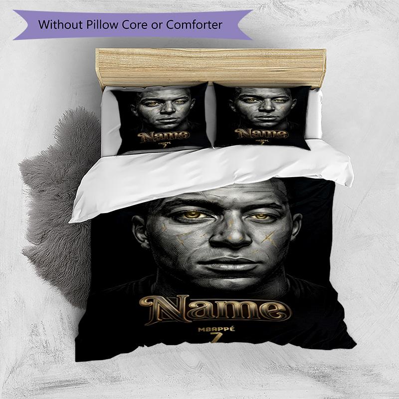 Messi Dark Custom Name Portrait Personalized Name Bedding Set,Premium Bed Linen for Bedroom Home Decoration,Perfect Collectible Gift for Messi Fans,Ea