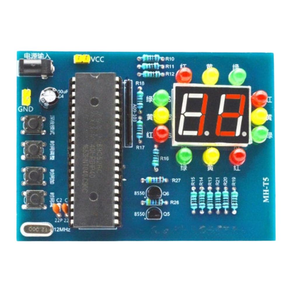 51 for mcu Traffic Light DIY Kit with STC89C52RC Microcontroller for Electronics Education and Learning Projects