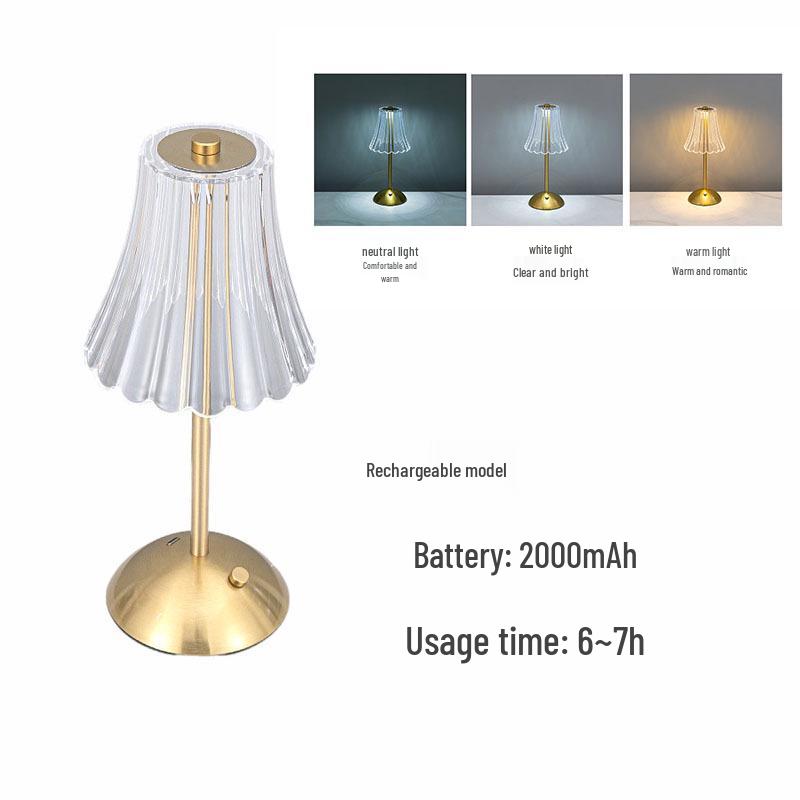 Rechargeable Wrought Iron Night Light: Eye-Protecting Bedside Mood Sensor Lamp