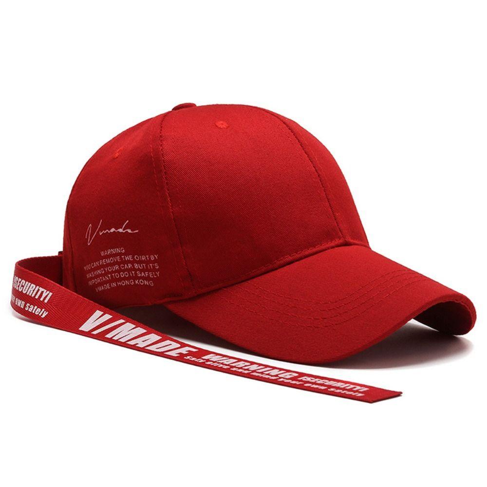Streetwear Adjustable Punk Hip Hopr Hats Duckbill Chapeau Baseball Caps Long Ribbon Cap