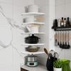Quarter Circle Home Floating Shelves PVC Wall Corner Storage Rack Floating Corner Shelf  Kitchen
