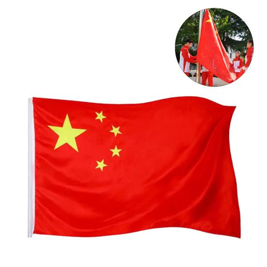 Kina Flag Ikke-falmende Tyk Polyester Levende Farve Kinesisk Nationalt Banner til Udendørs