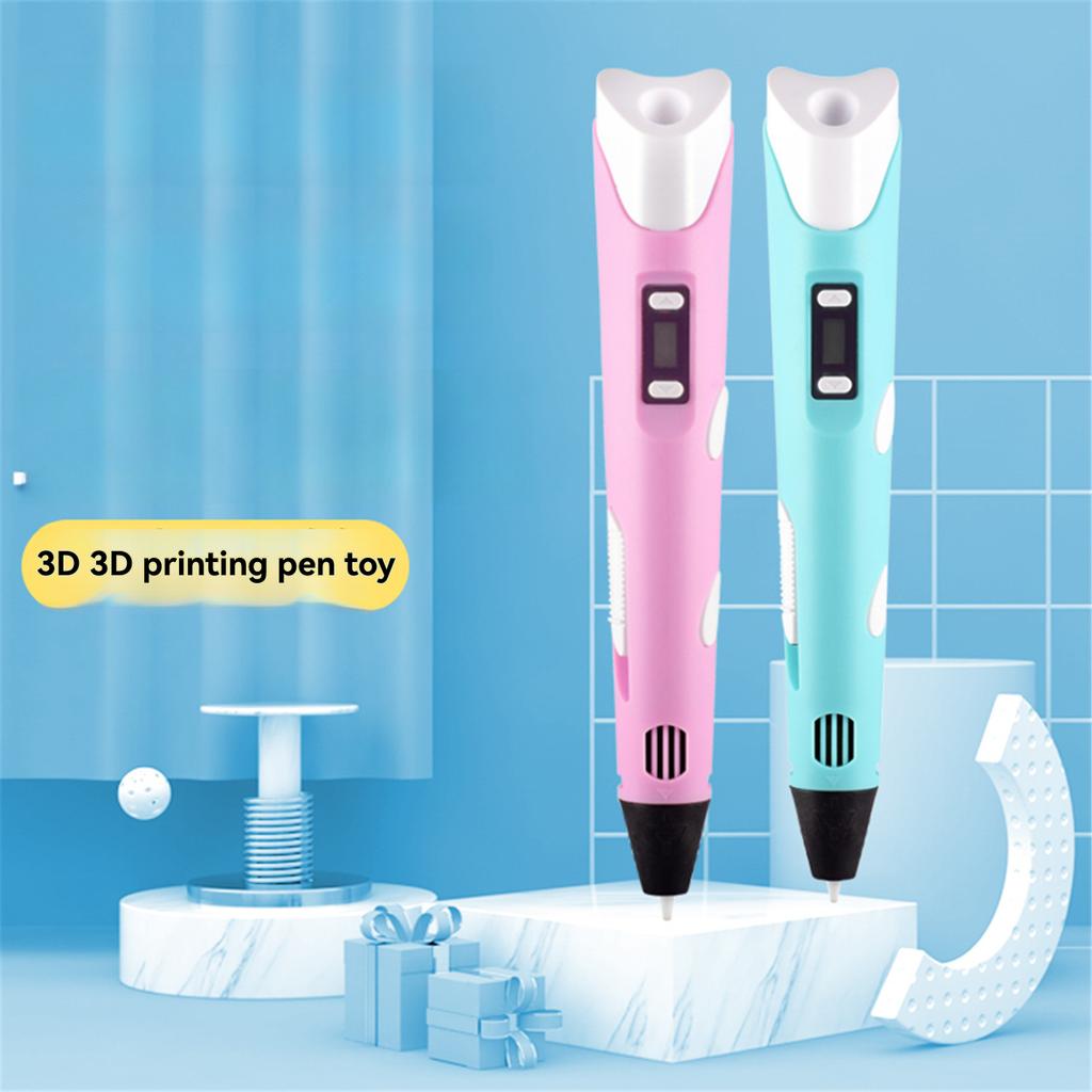 3D Printing Pen with LCD Screen 3D Drawing Doodling Tool Compatible with ABS PLA Filaments Includes 1.75mm 3m 12-Color PLA Filament Perfect Gift