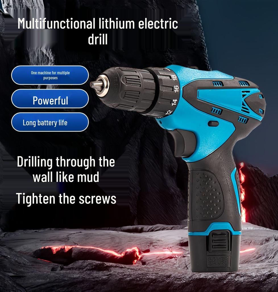 12V Rechargeable Lithium Battery Handheld Electric Drill & Screwdriver
