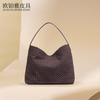 Large Handwoven Tote Bag Women Soft PU Shoulder Spacious Office Commute With Inner Pockets