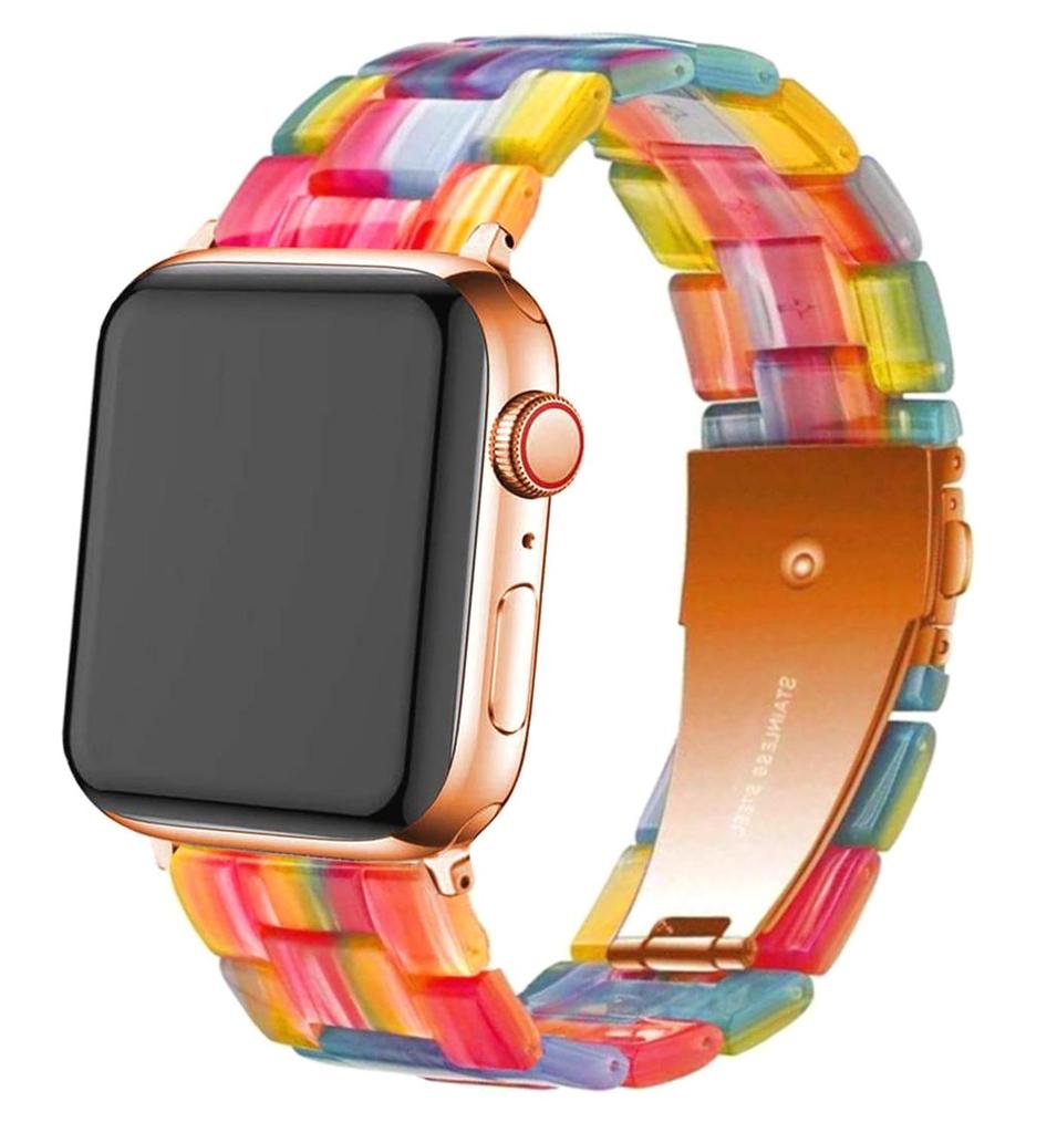 Resin Strap for Apple Watch Band 44mm 40mm 42mm 40mm Accessoreis Luxury Watchband Belt Bracelet iWatch Series 3 4 5 Se 6 Band
