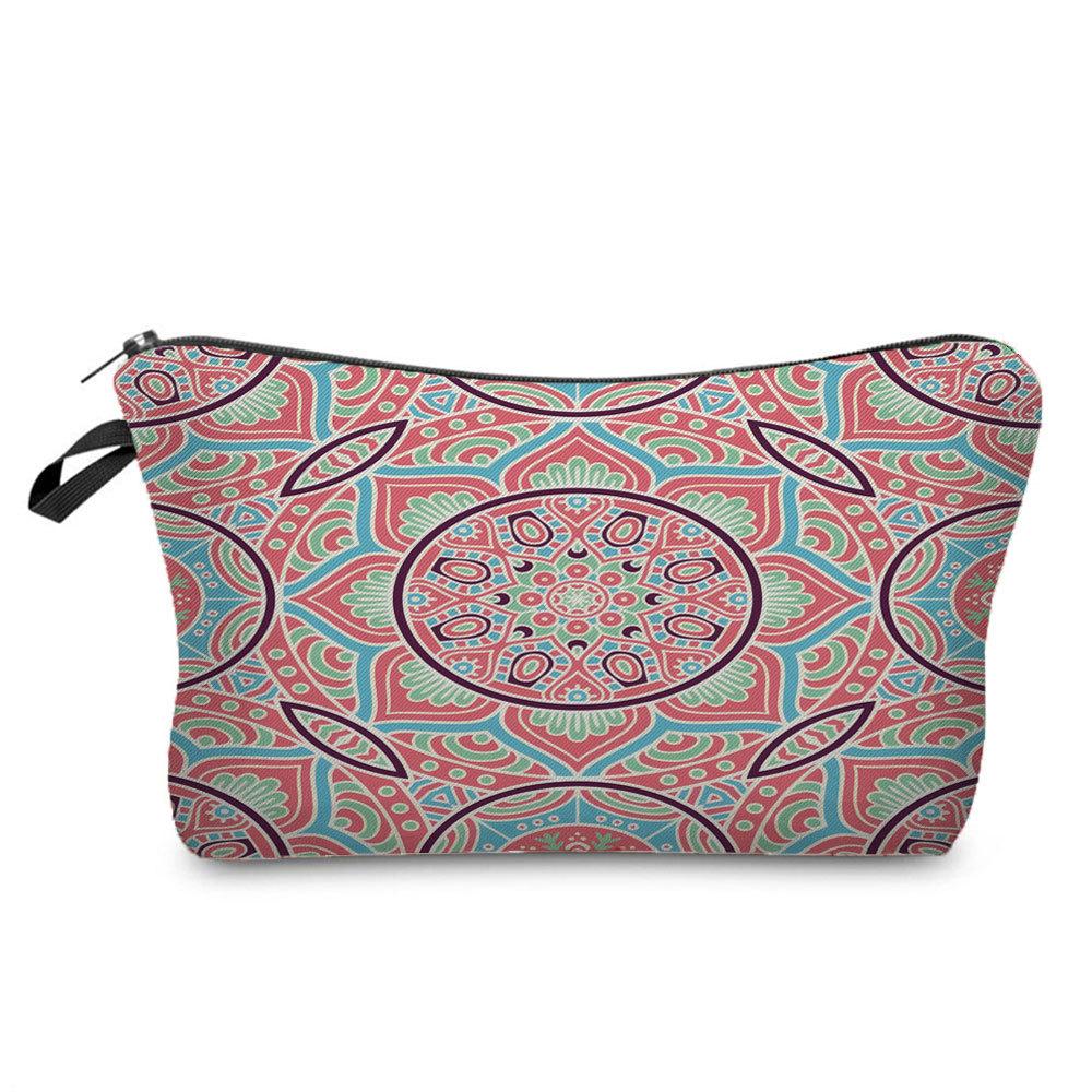 Women Flower Print Cosmetic Bag Toiletries Organize Travel Storage Case 6694
