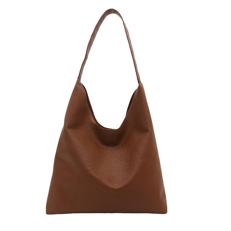 

Retro large-capacity bag women s autumn and winter new casual shoulder armpit bag lazy and relaxed commuter tote bag коричневый