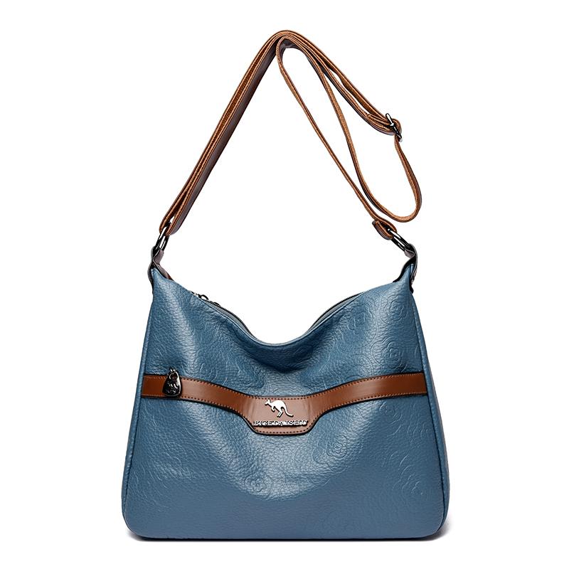 

Contrast Soft Leather Women s Bag Large Capacity Mother s Bag Shoulder Bag