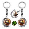 Luminous Keychain Pendant, Rotating Moon Pendant, Metal Keychain Hanging Gift